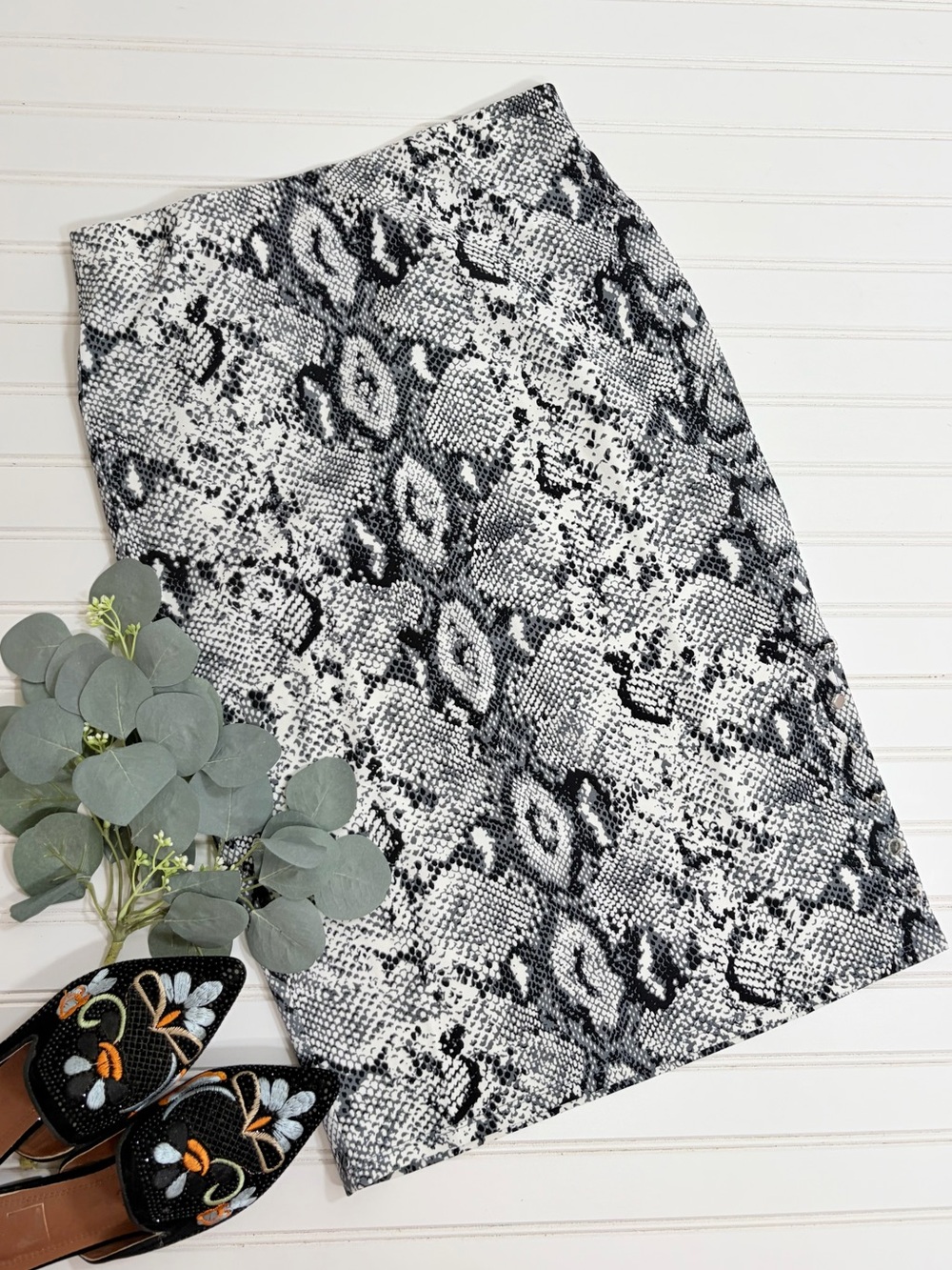 Messini Snake Print Pencil Skirt